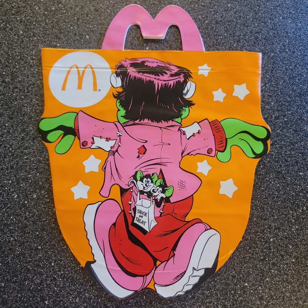🎃VTG '90s McDonalds Halloween Vinyl Bag Glow-In-The-Dark Trick-or-Treat NEW - Picture 3 of 5